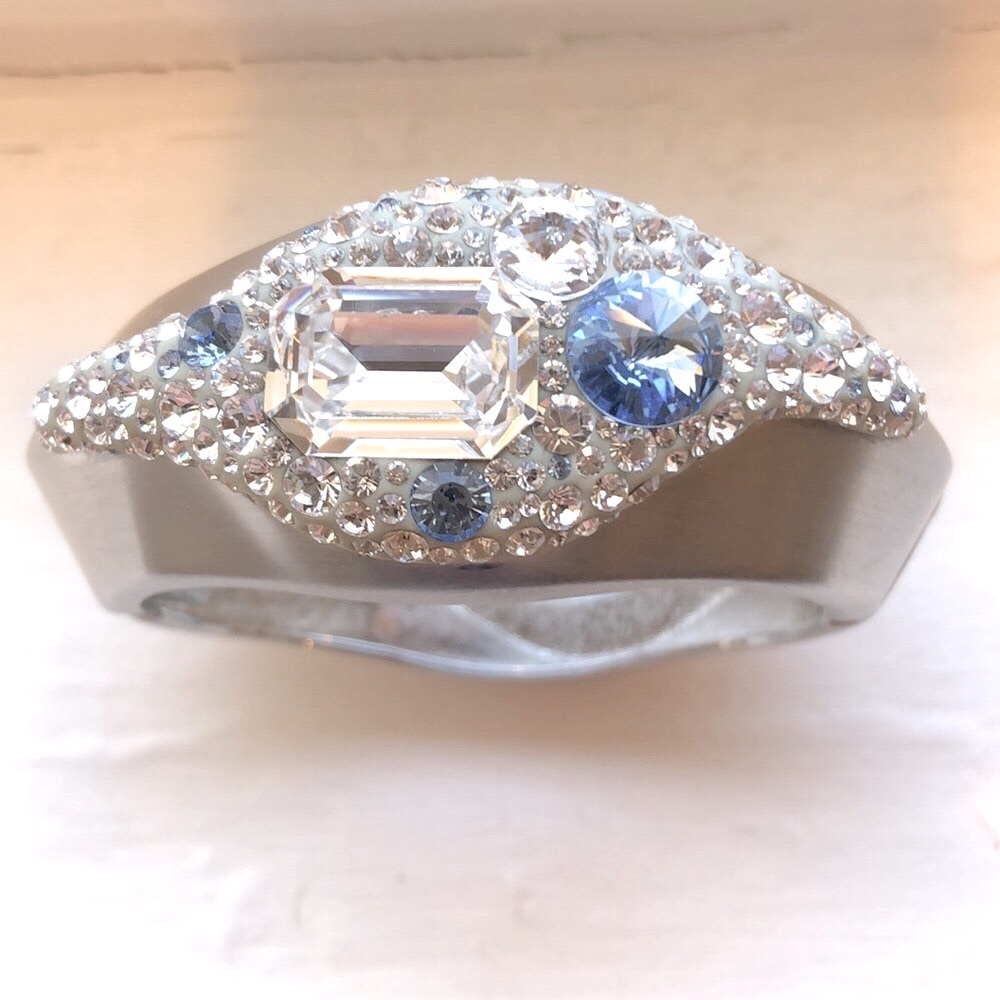 Jimmy Crystal New York Bold Wave Cuff Bangle Bracelet Embellished with Crystals
